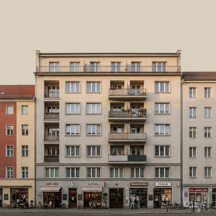 Wohn- und Geschäftshaus mit Ladenzeile im Erdgeschoss